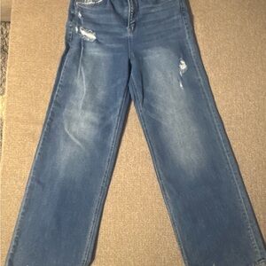 Stylish Blue Straight Leg Women's Jeans